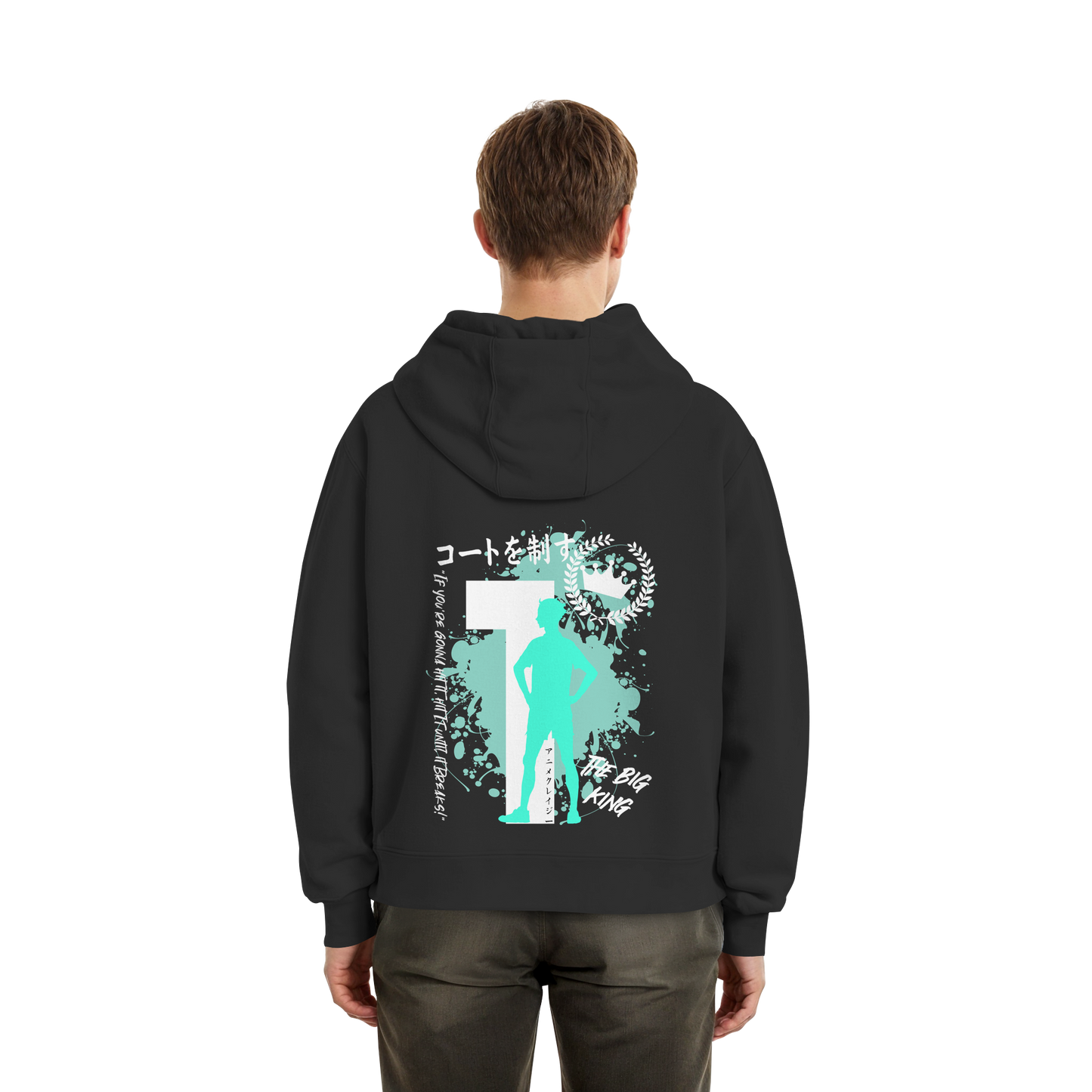 "The Big King" Back Black Fluffy Boxcut Hoodie