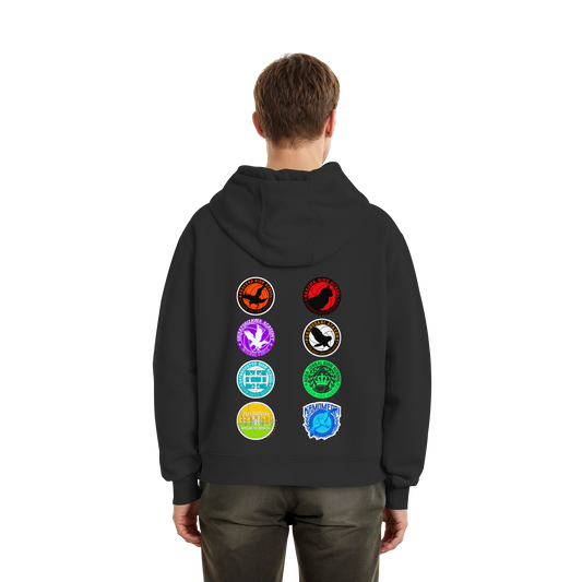 "Ascension Marks" Back Black Fluffy Boxcut Hoodie