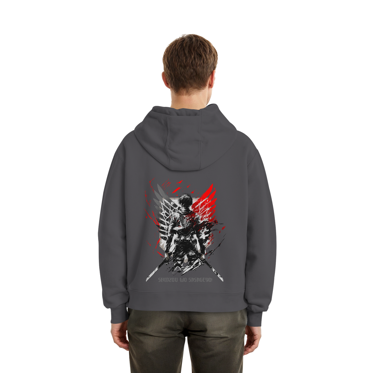 "Wings of Resolve" Back Fluffy Boxcut Hoodie