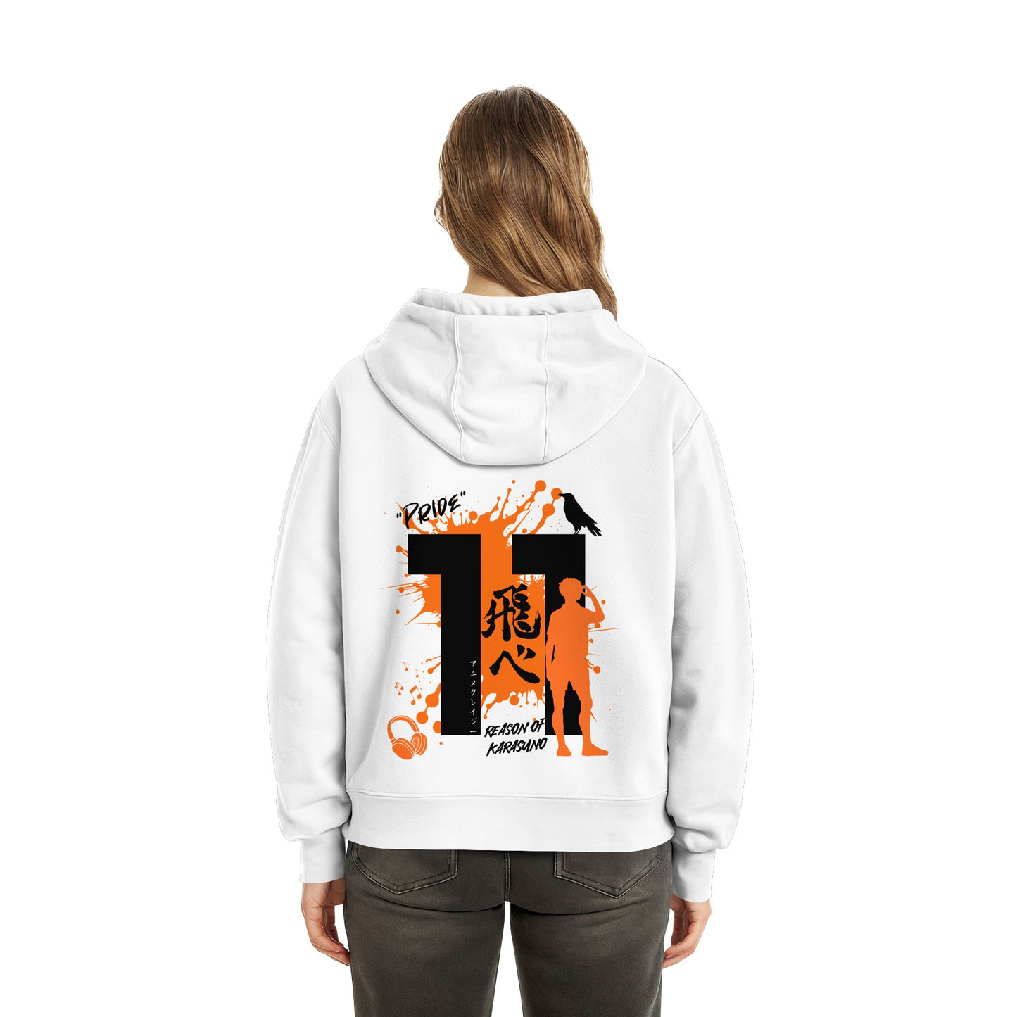"Pride" Back White Fluffy Boxcut Hoodie