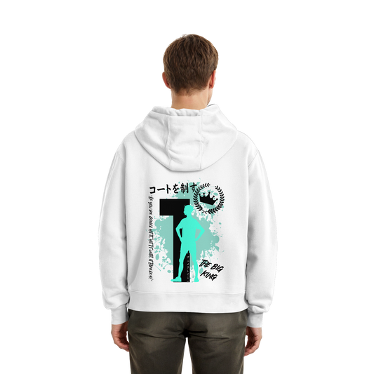 "The Big King" Back White Fluffy Boxcut Hoodie