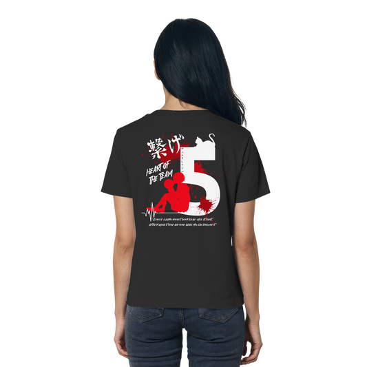 "Heart Of The Team" Back Black Women Organic Shirt