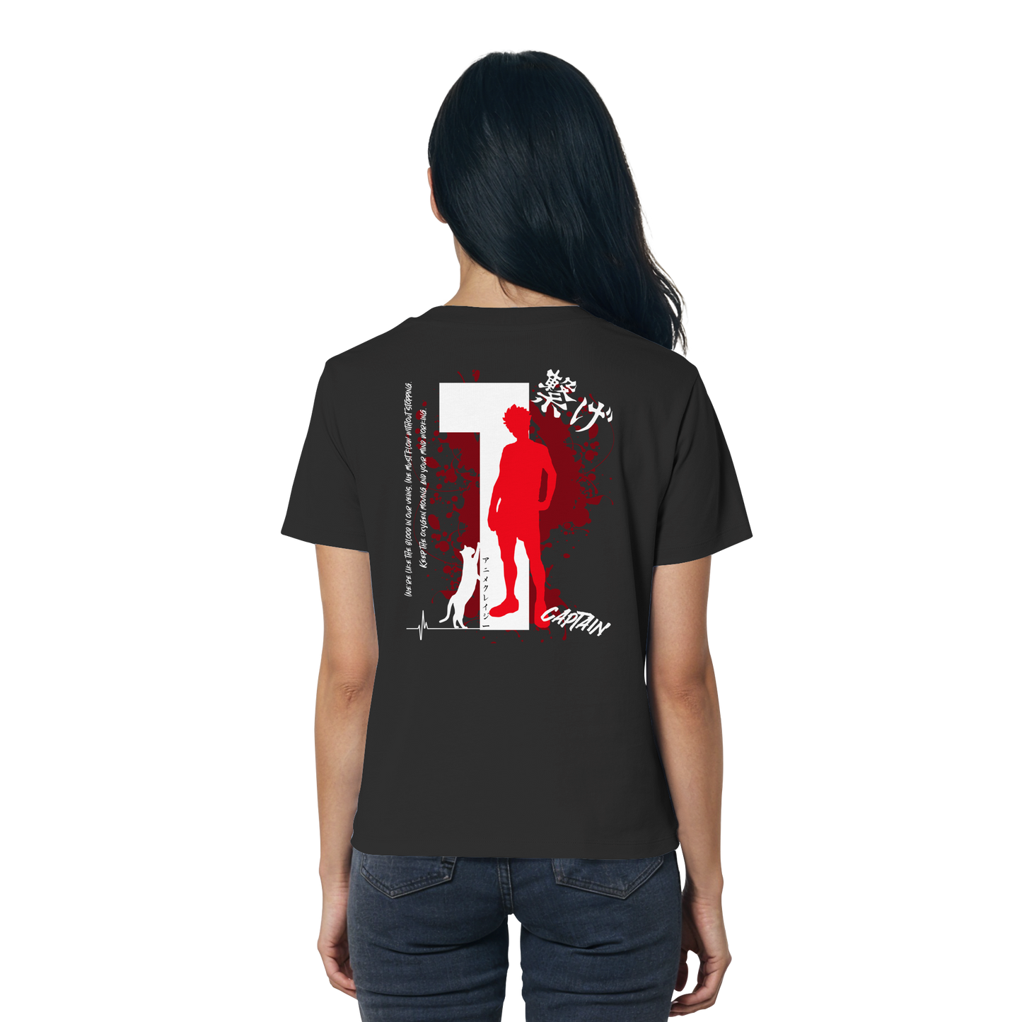 "Captain" Back Black Women Organic Shirt