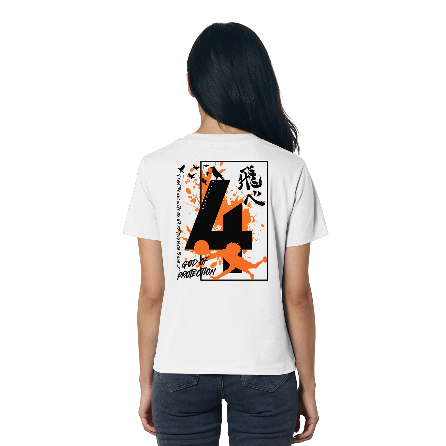 "God Of Protection" Back White Women Organic Shirt