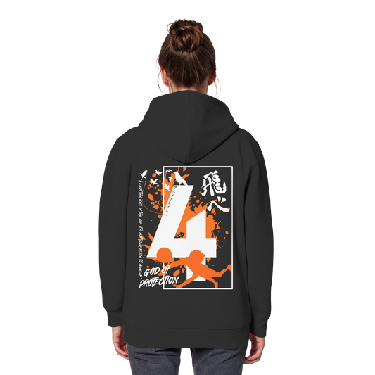 "God Of Protection" Back Black Organic Classic Hoodie