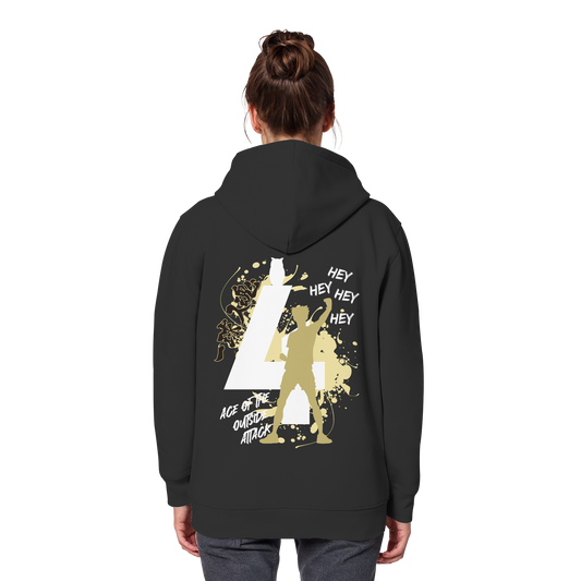"Ace Of The Outside Attack" Back Black Organic Classic Hoodie