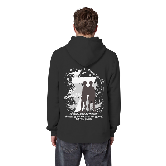 "Best Playmaker" Back Black Organic Classic Hoodie