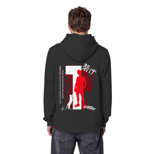 "Captain" Back Black Organic Classic Hoodie