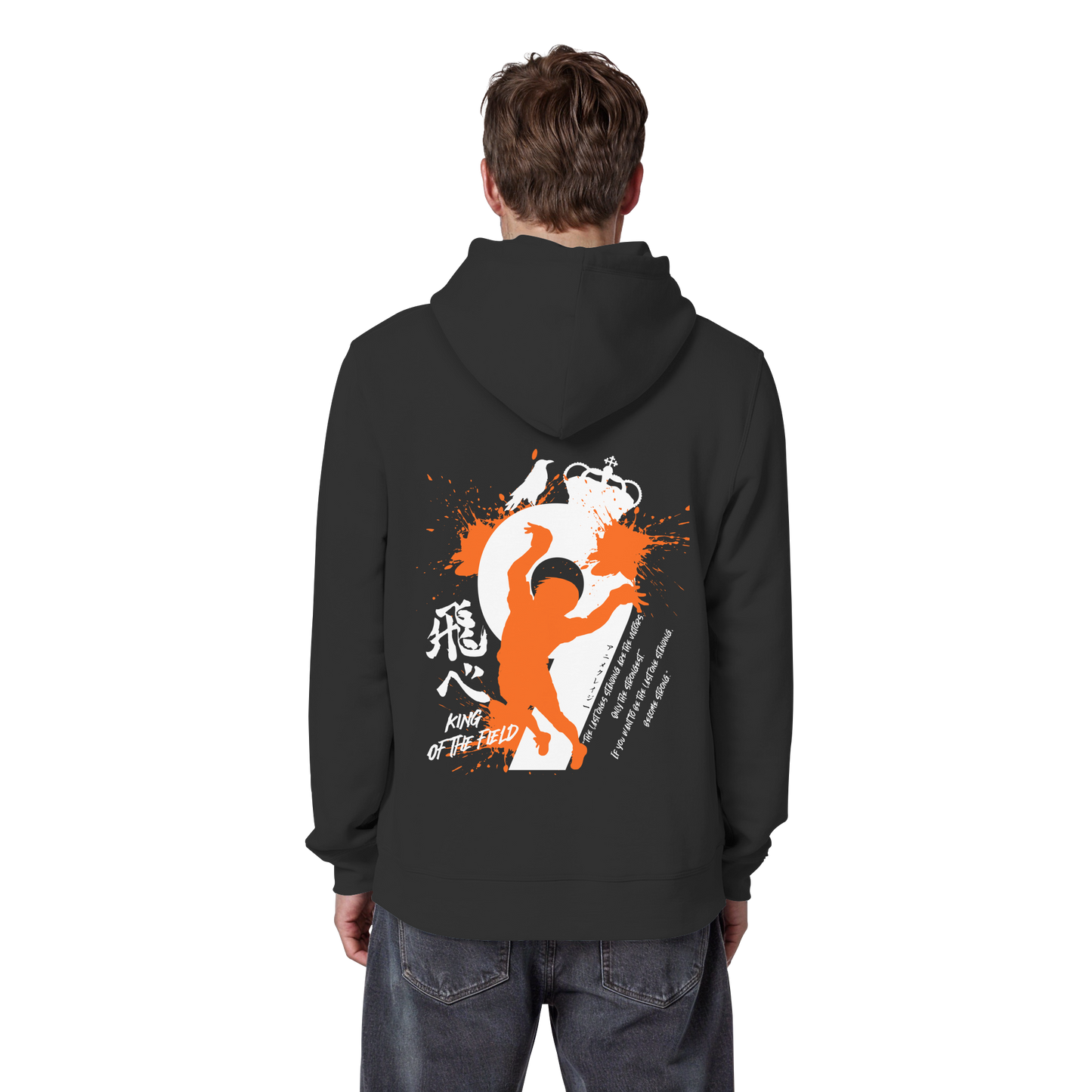 "King Of The Field 2.0" Back Black Organic Classic Hoodie