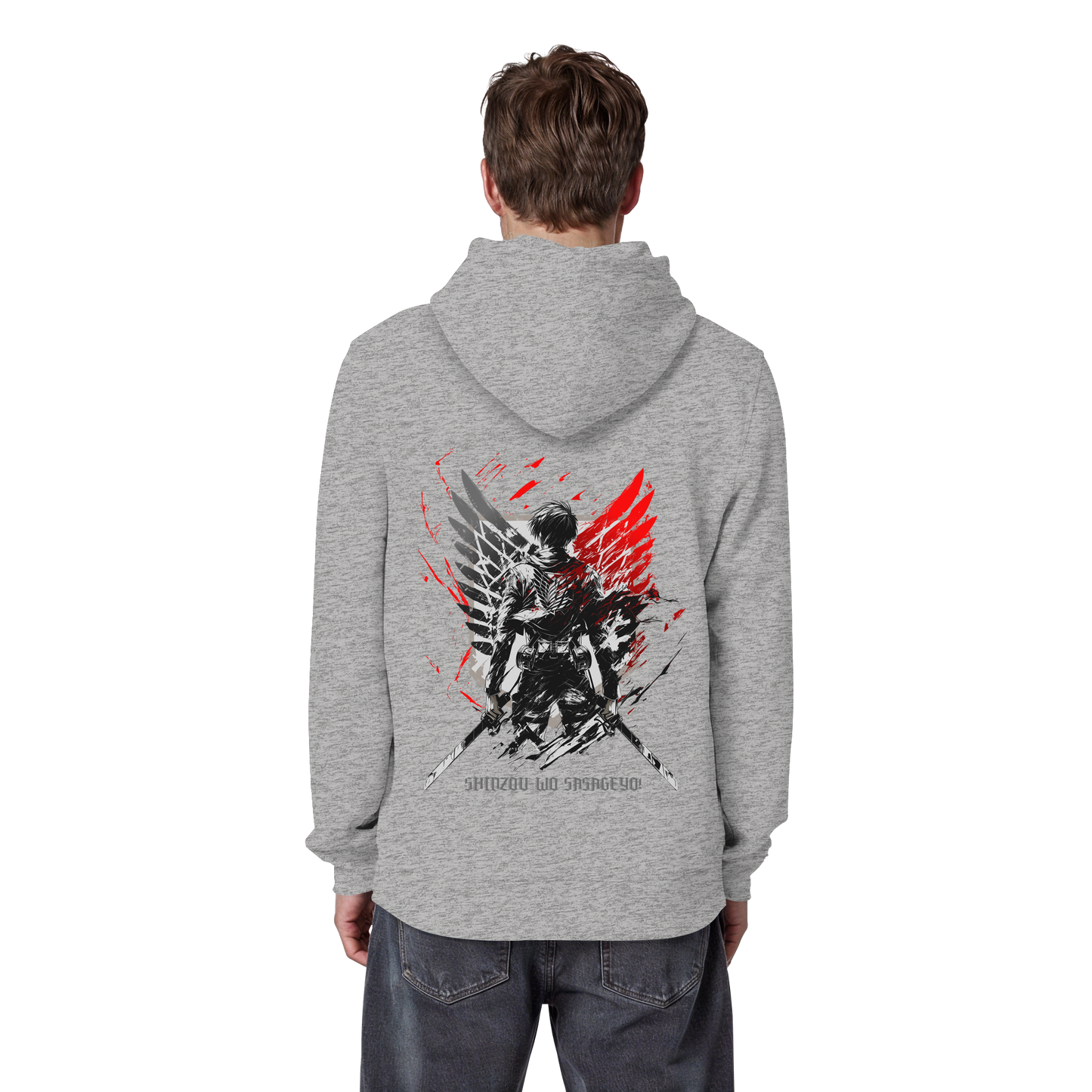 "Wings of Resolve" Back Organic Classic Hoodie
