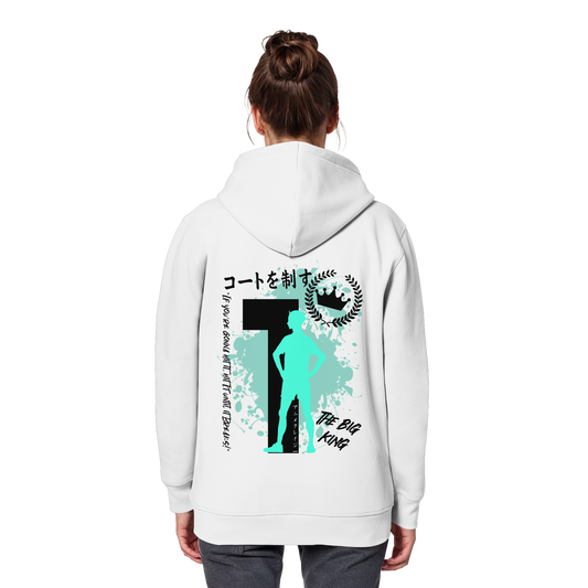 "The Big King" Back White Organic Classic Hoodie