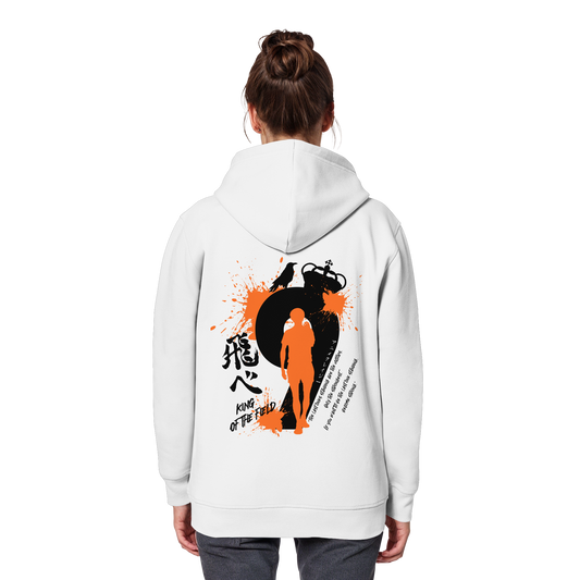 "King Of The Field" Back White Organic Classic Hoodie