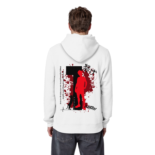 "Captain" Back White Organic Classic Hoodie