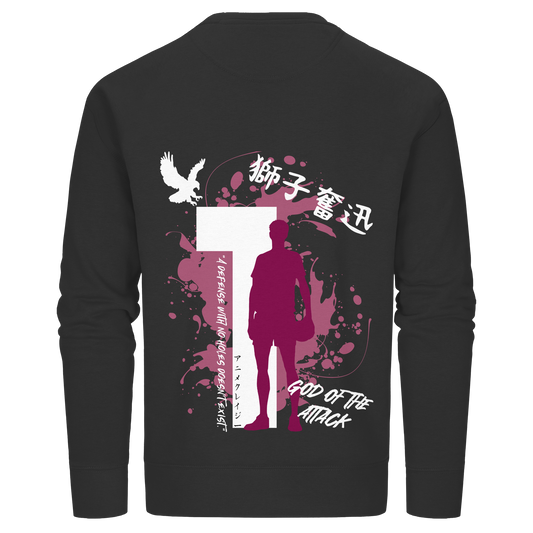 "God Of The Attack" Back Organic Unisex Sweatshirt