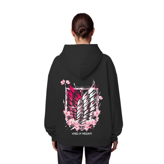 "Petals of Liberation“ Back Organic Oversize Hoodie