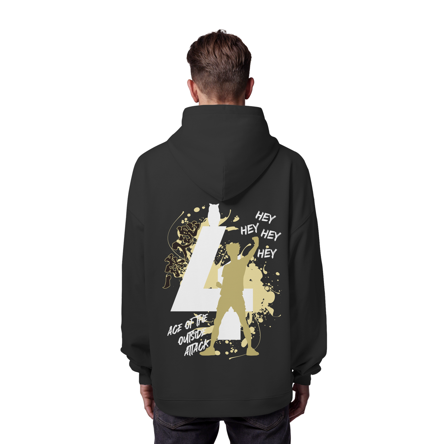 "Ace Of The Outside Attack" Back Organic Oversize Hoodie