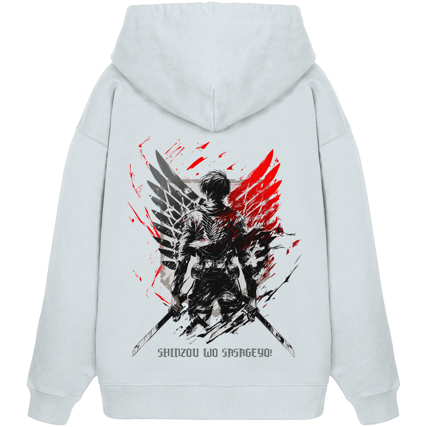 "Wings of Resolve" Back Organic Oversize Hoodie