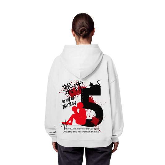 "Heart Of The Team" Back Organic Oversize Hoodie
