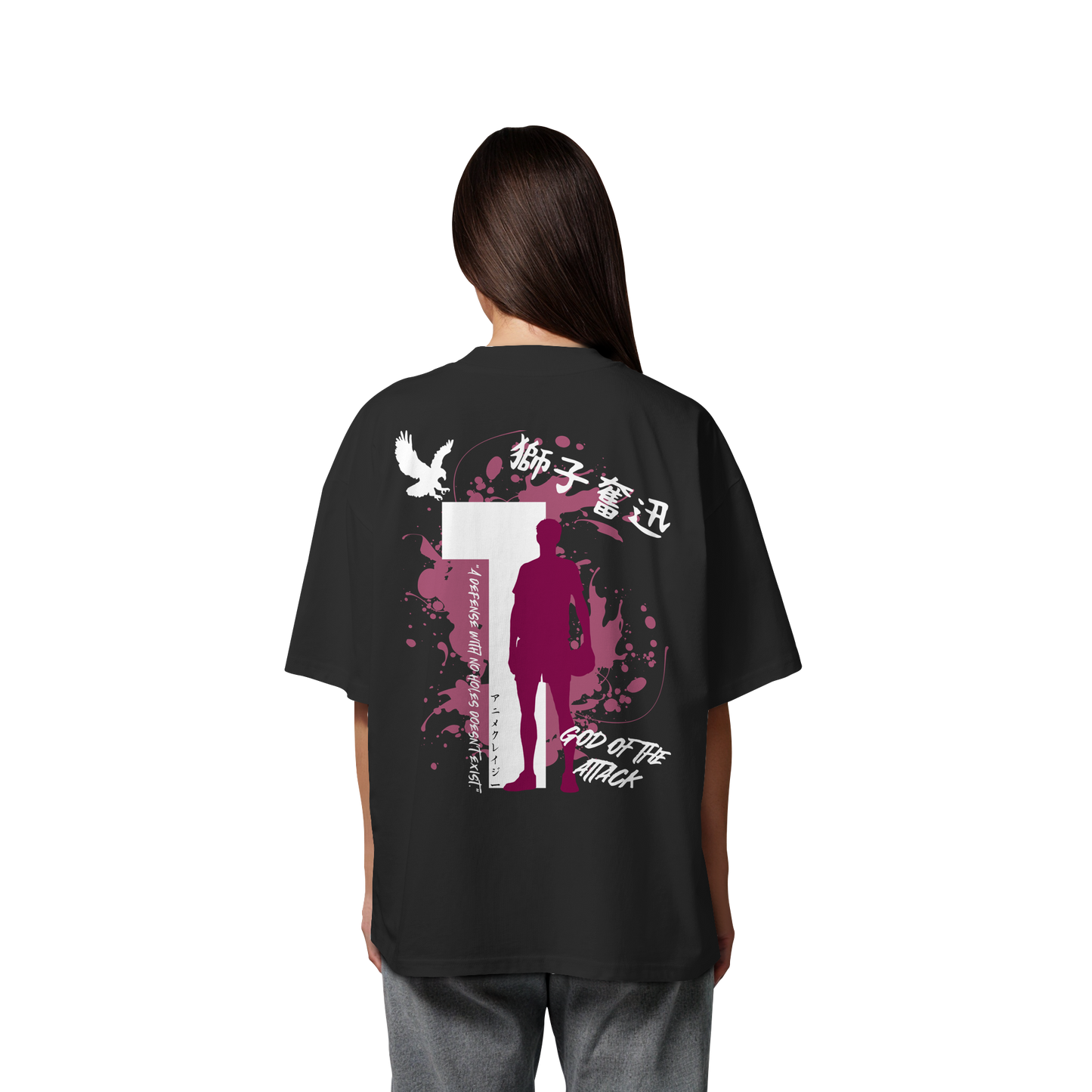 "God Of The Attack" Back Organic Oversize Shirt