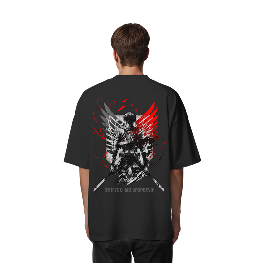 "Wings of Resolve" Back Organic Oversized Shirt