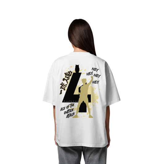 "Ace Of The Outside Attack" Back Organic Oversize Shirt