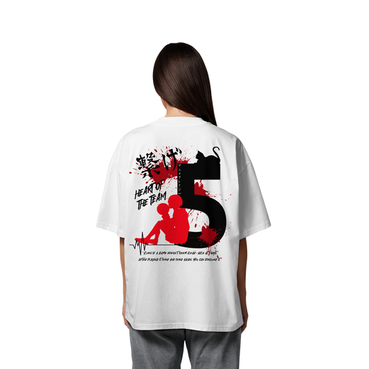 "Heart Of The Team" Back Organic Oversize Shirt