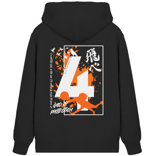 "God Of Protection" Black Organic Zipper