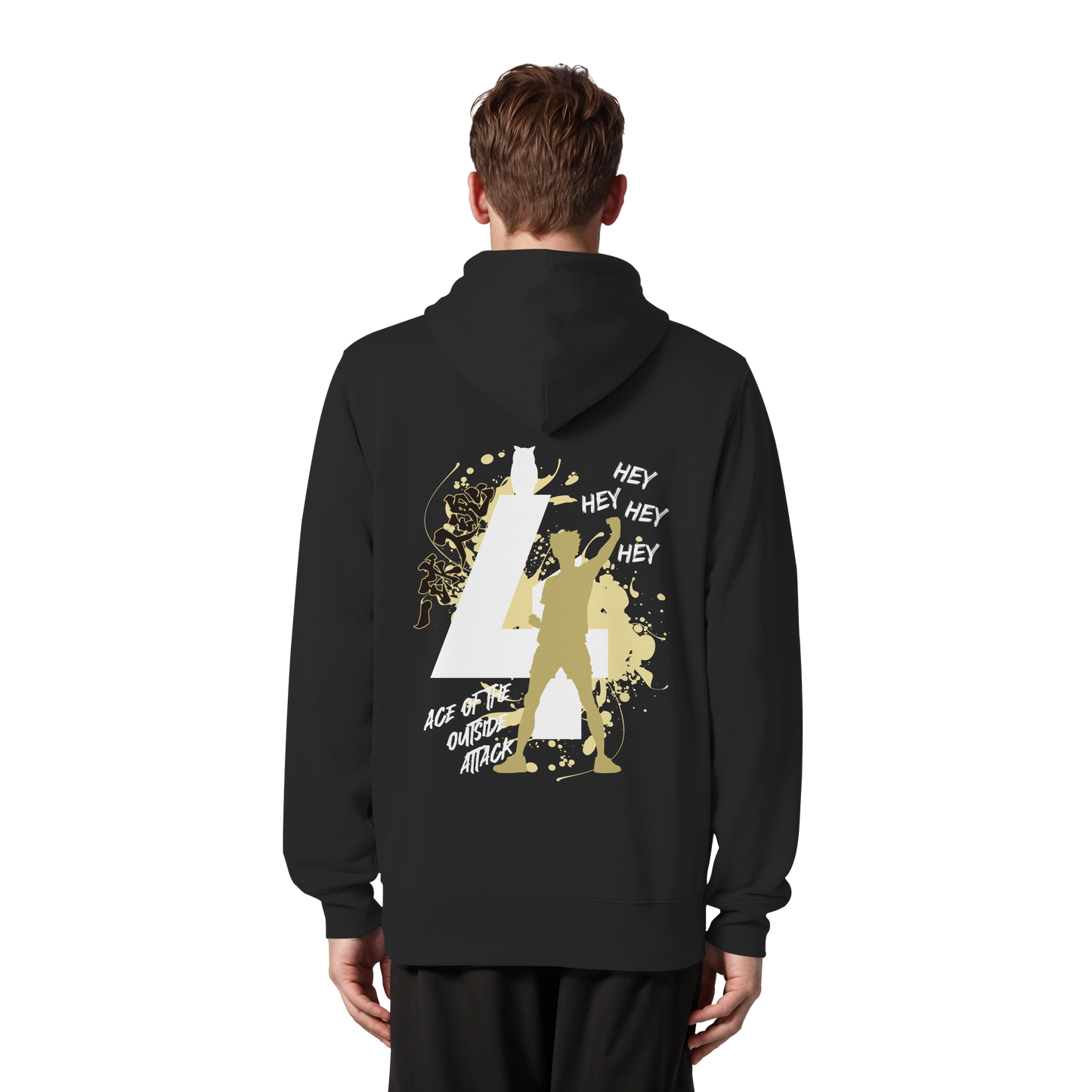 "Ace Of The Outside Attack" Black Organic Zipper