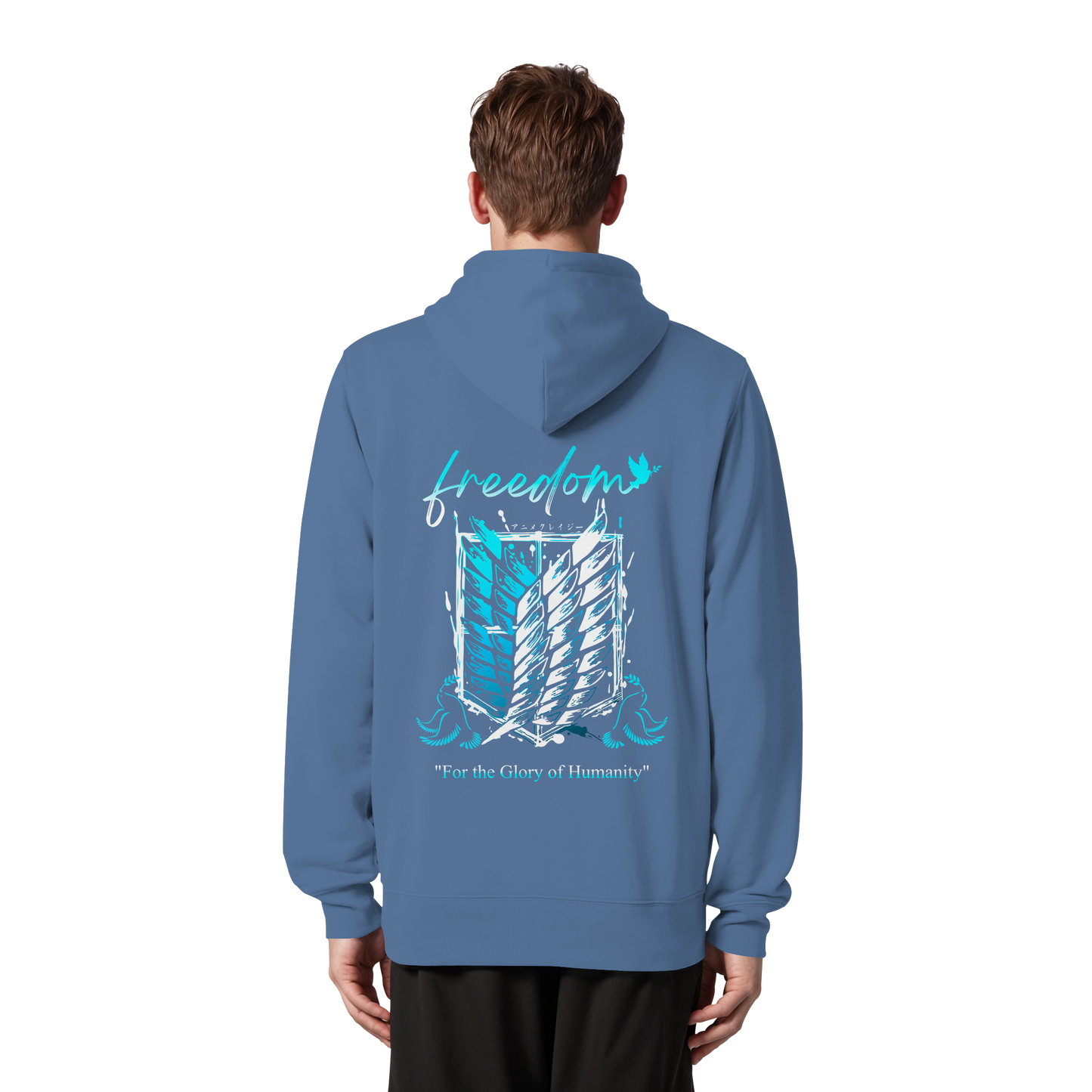 "Blue Rebellion - Wings Of Hope" Back Organic Zipper