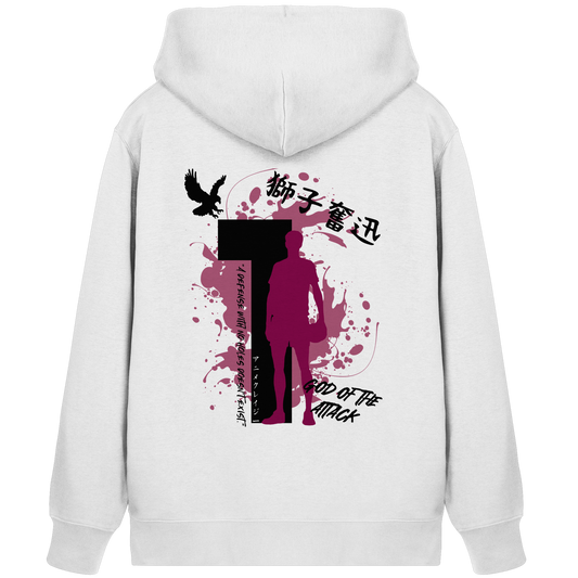 "God Of The Attack" White Organic Zipper