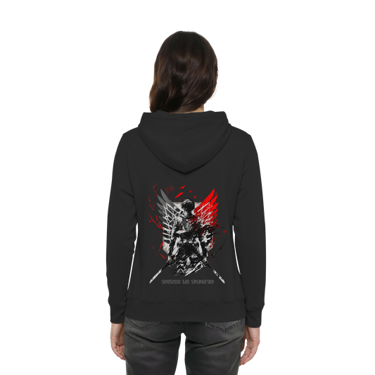 "Wings of Resolve" Back Women Organic Hoodie