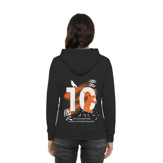 "Little Titan" Back Black Women Organic Hoodie
