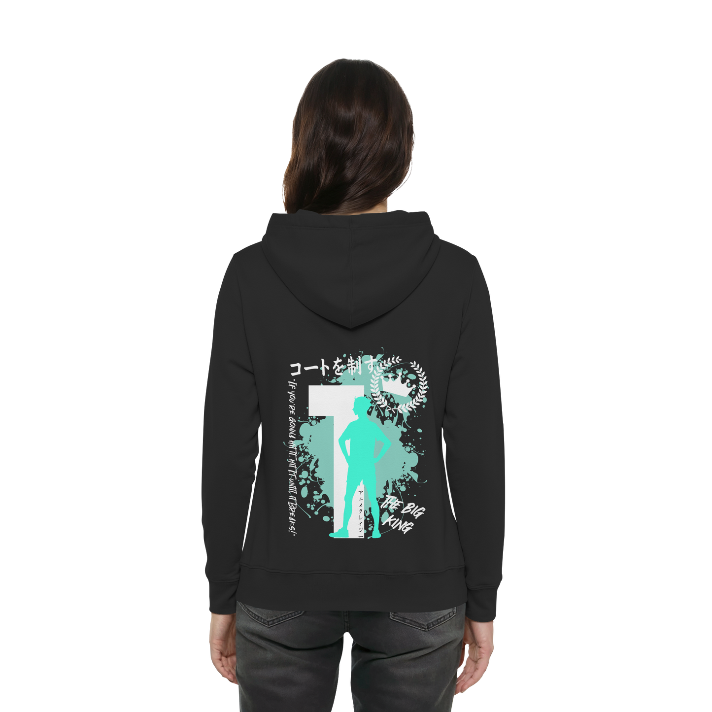 "The Big King" Back Black Women Organic Hoodie