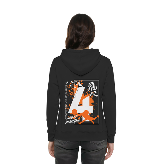 "God Of Protection" Back Black Women Organic Hoodie