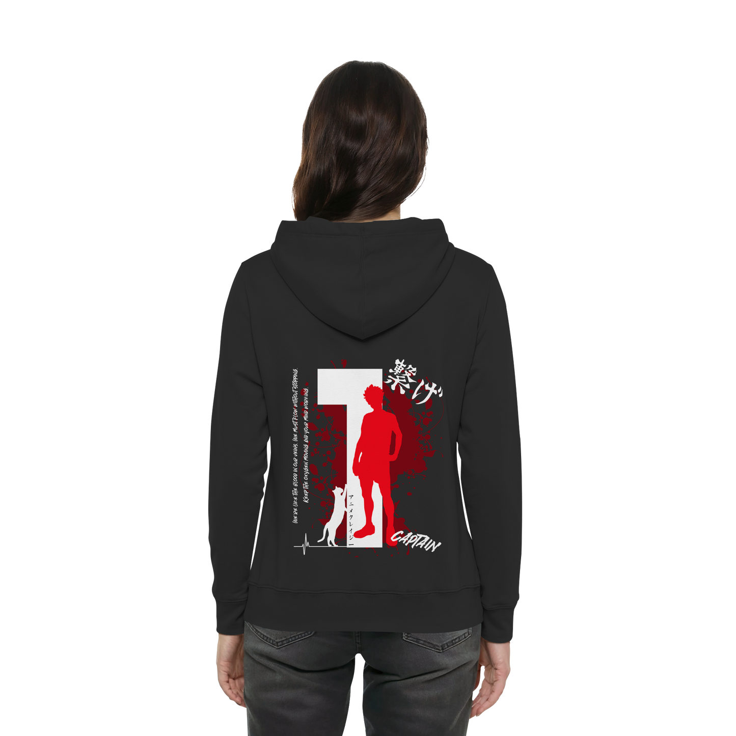 "Captain" Back Black Women Organic Hoodie
