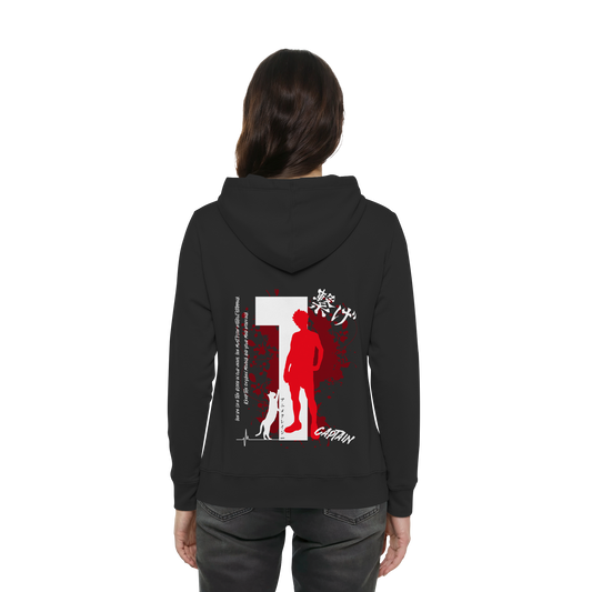 "Captain" Back Black Women Organic Hoodie