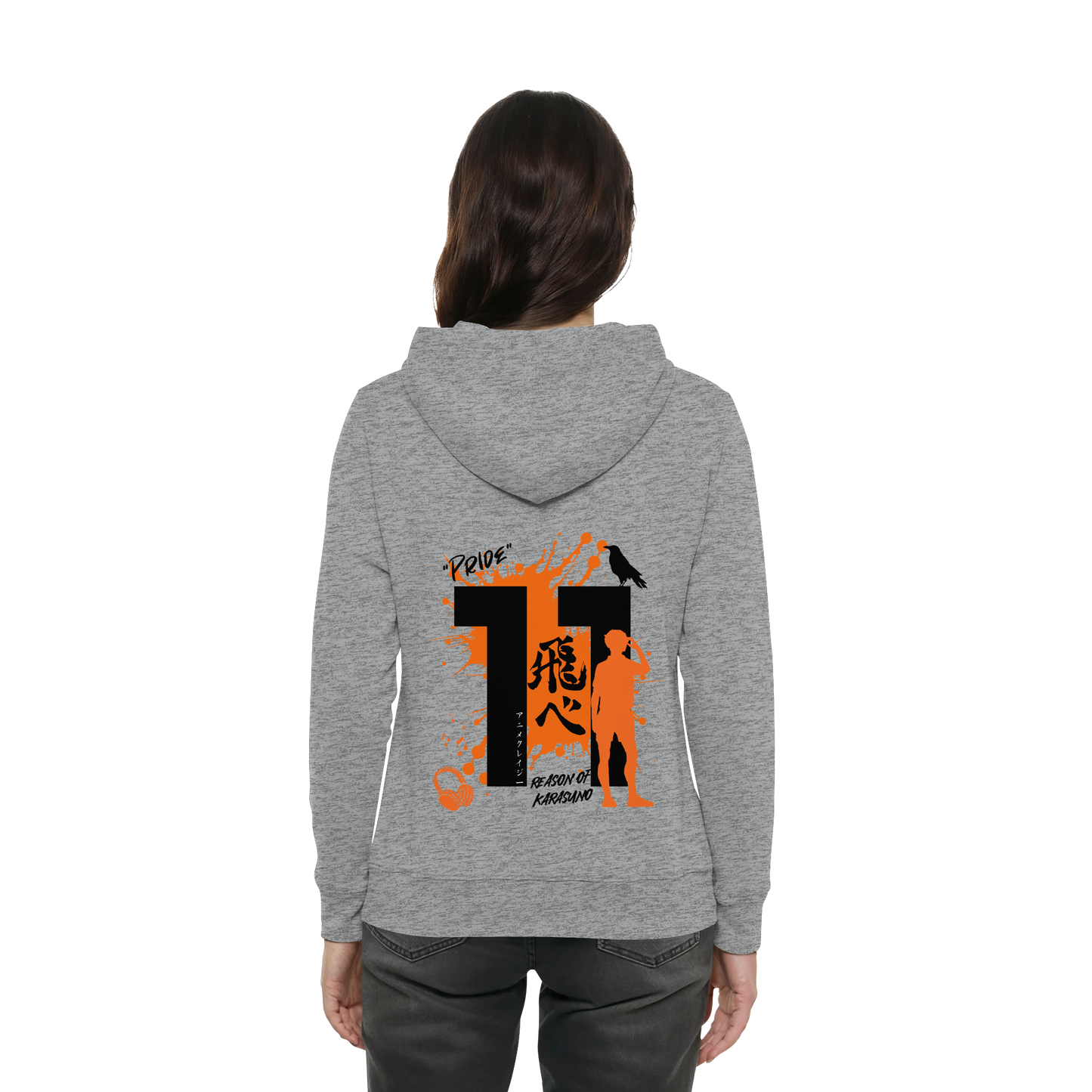 "Pride" Back Grey Women Organic Hoodie