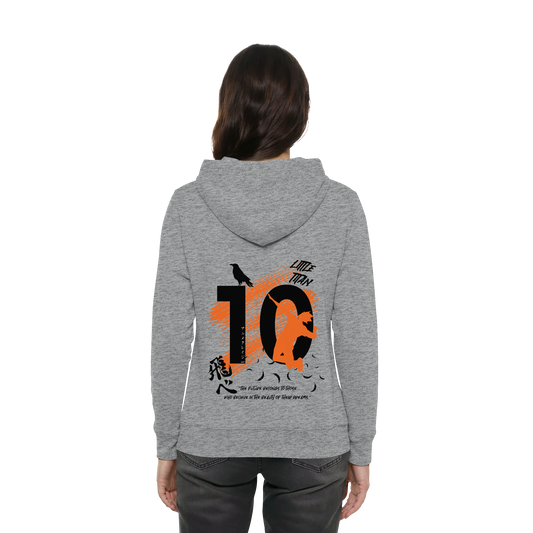 "Little Titan" Back Grey Women Organic Hoodie
