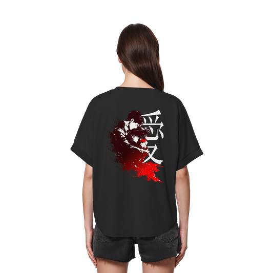 "Bound by Fate" Back Womens Organic Rolled Sleeves Shirt