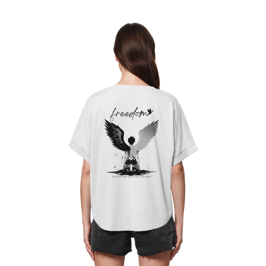 "Freedom" Back Womens Organic Rolled Sleeves Shirt