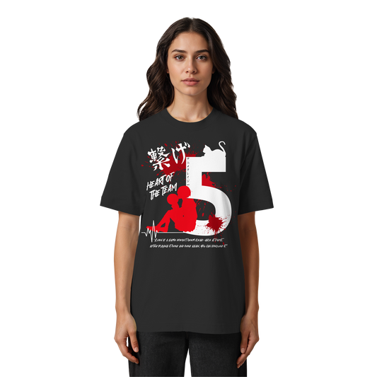 "Heart Of The Team" Front Organic Heavy Oversized Shirt