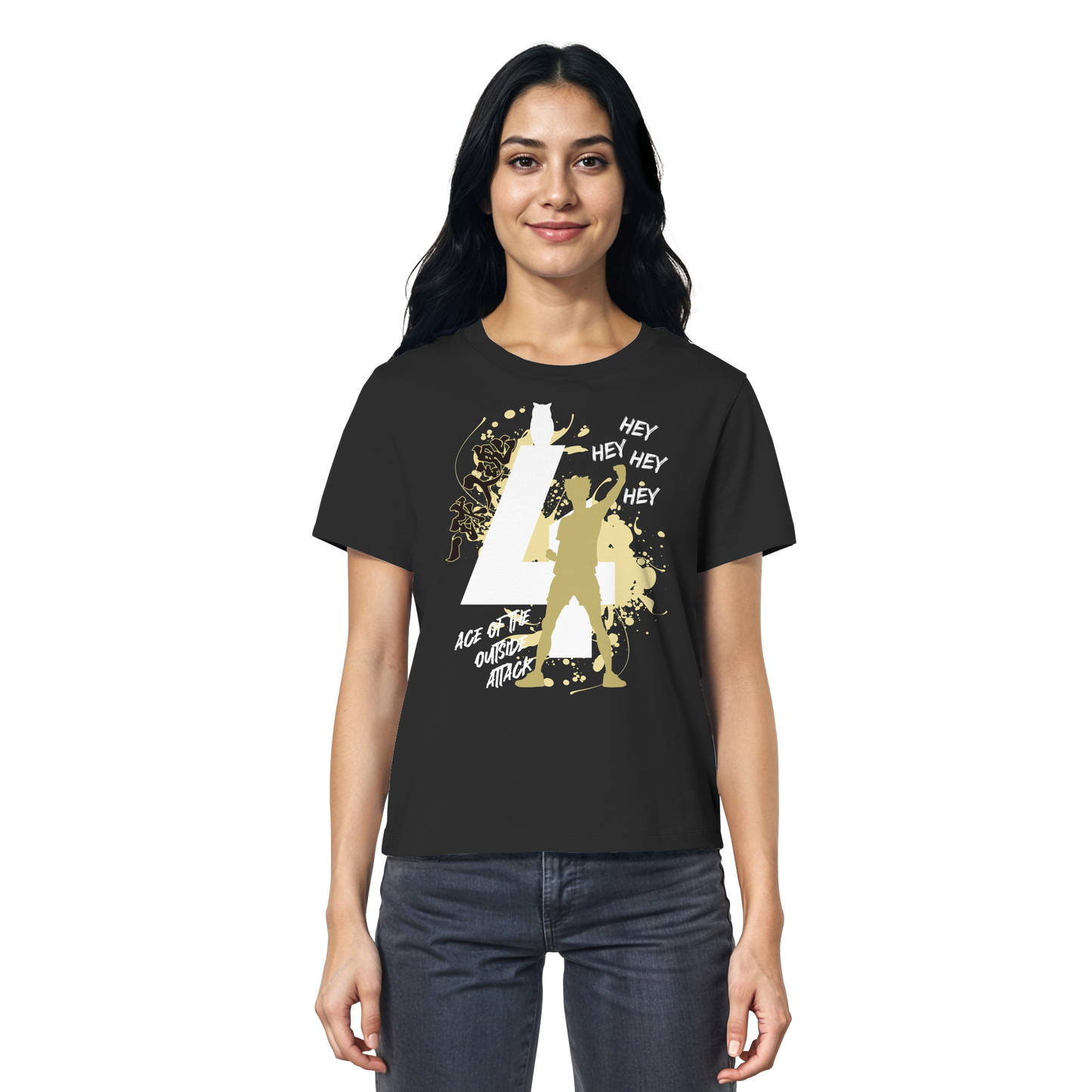 "Ace Of The Outside Attack" Front Black Women Organic Shirt
