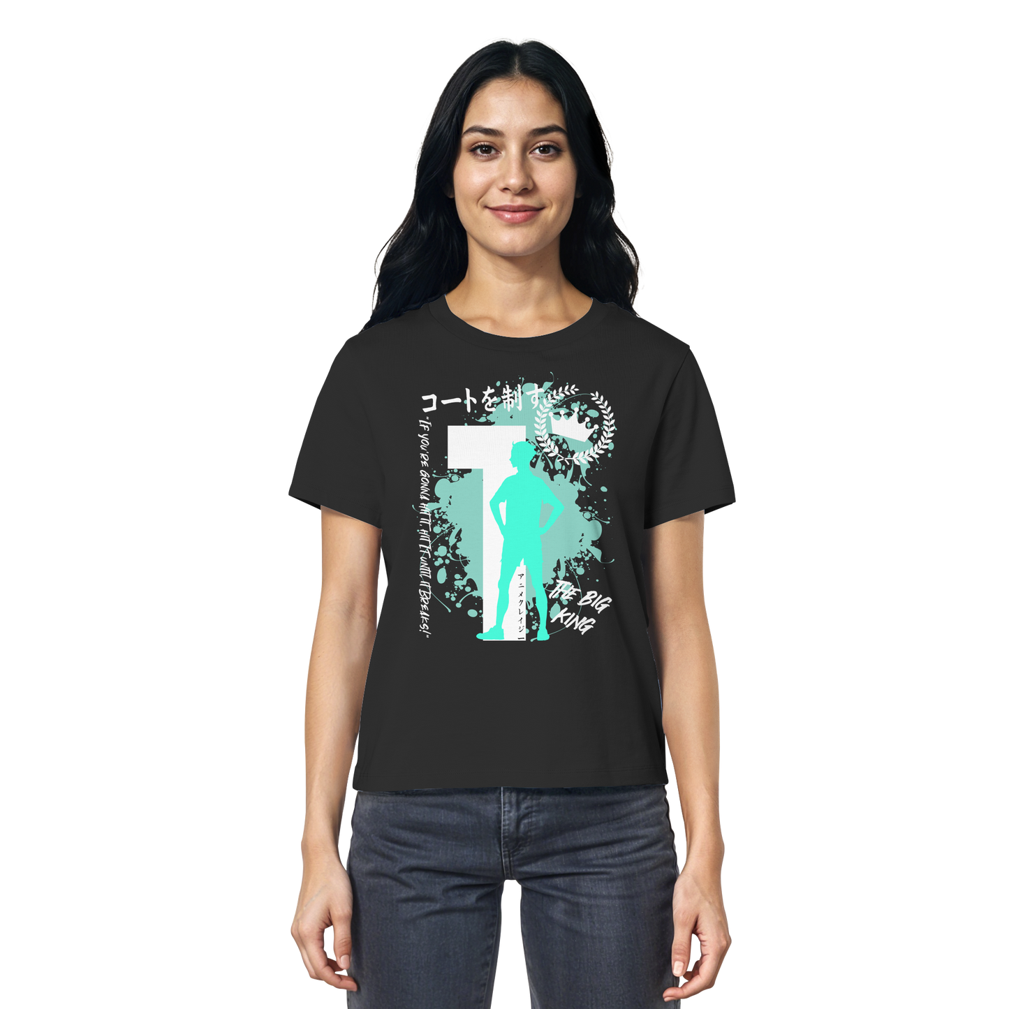 "The Big King" Front Black Women Organic Shirt