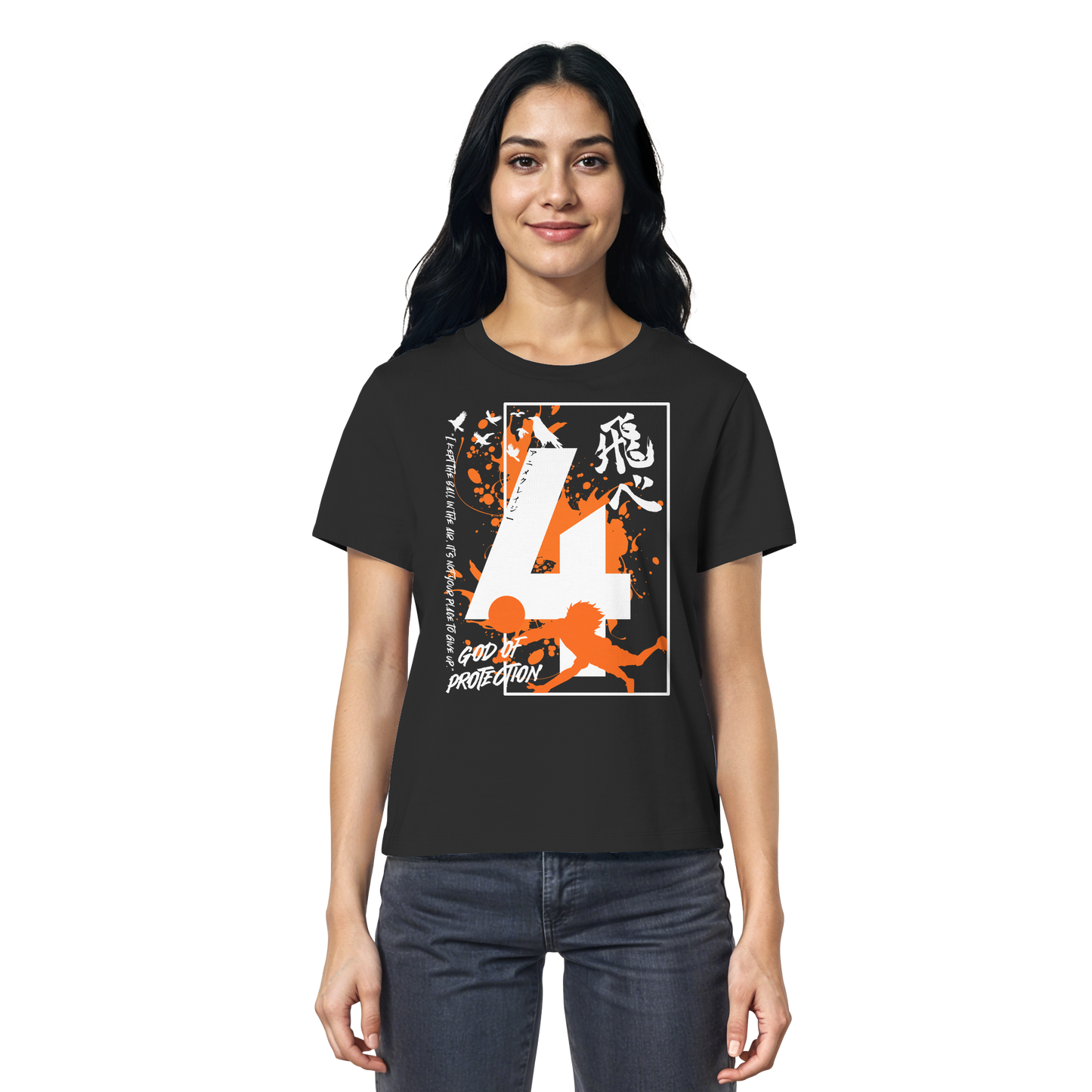"God Of Protection" Front Black Women Organic Shirt