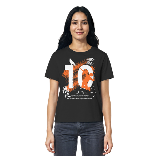 "Little Titan" Front Black Women Organic Shirt