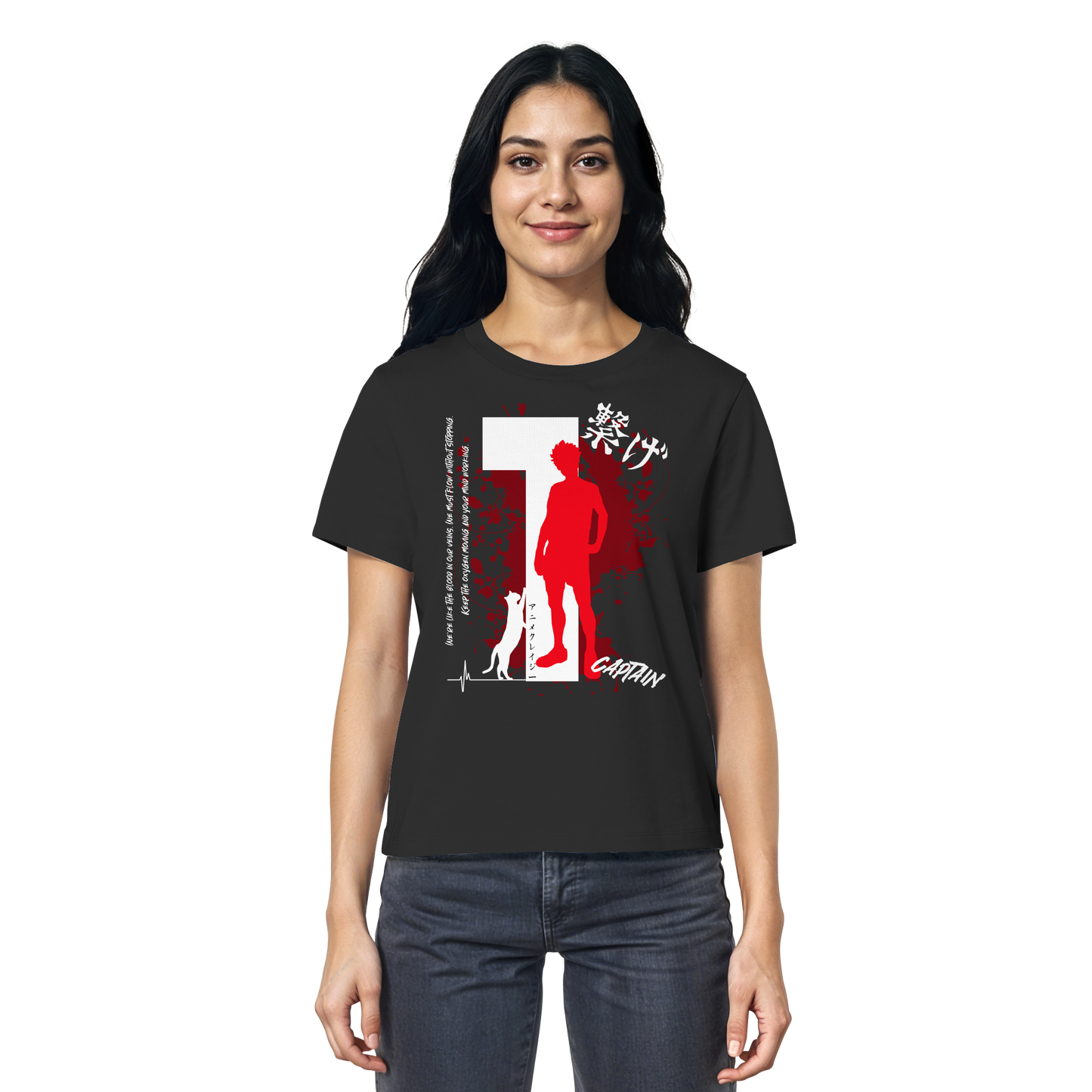 "Captain" Front Black Women Organic Shirt