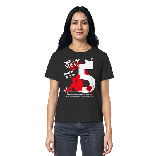 "Heart Of The Team" Front Black Women Organic Shirt