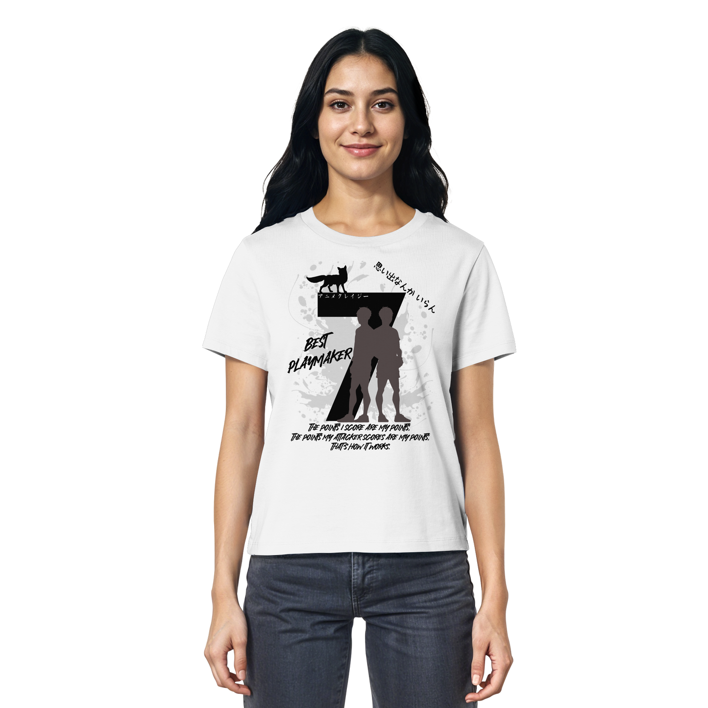 "Best Playmaker" Front White Women Organic Shirt