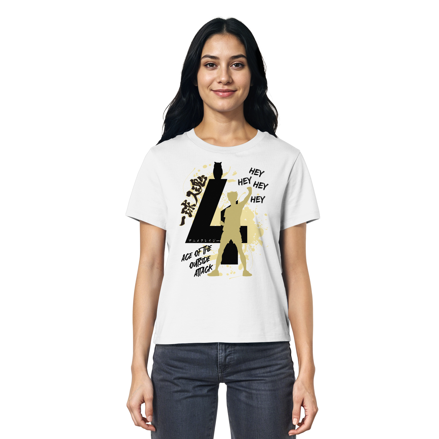 "Ace Of The Outside Attack" Front White Women Organic Shirt