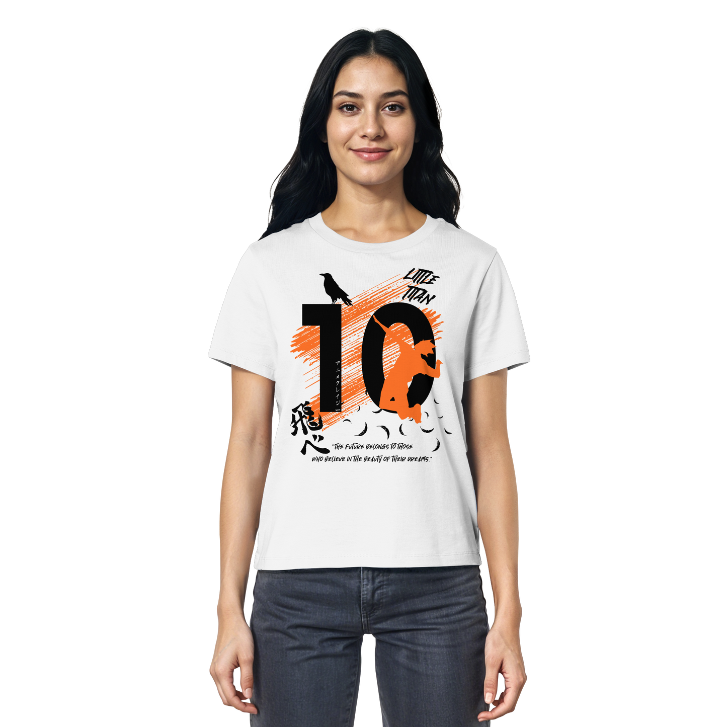 "Little Titan" Front White Women Organic Shirt